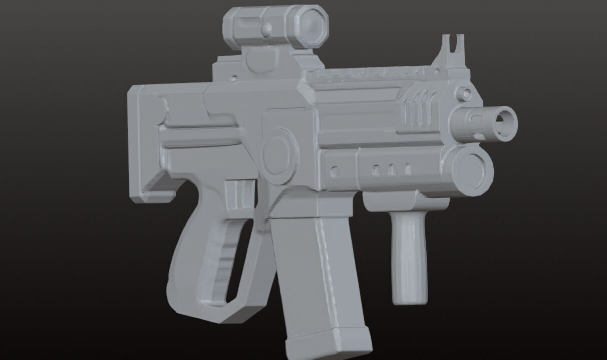 Sci-Fi Pulse SMG - Futuristic Submachine Gun Game Ready 3D Model Low-poly 3D model_18