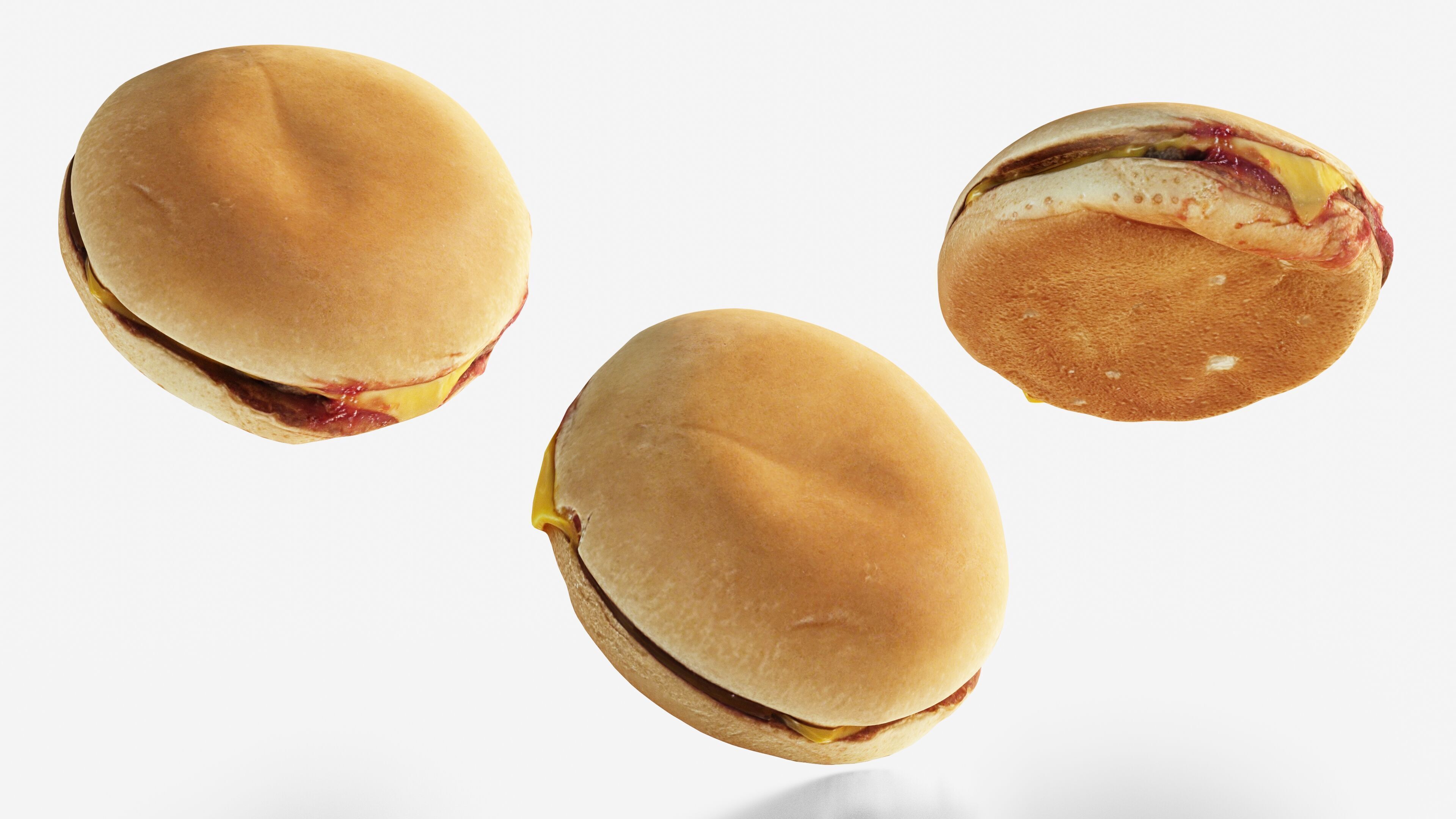 Scanned cheeseburger Low-poly 3D model_3