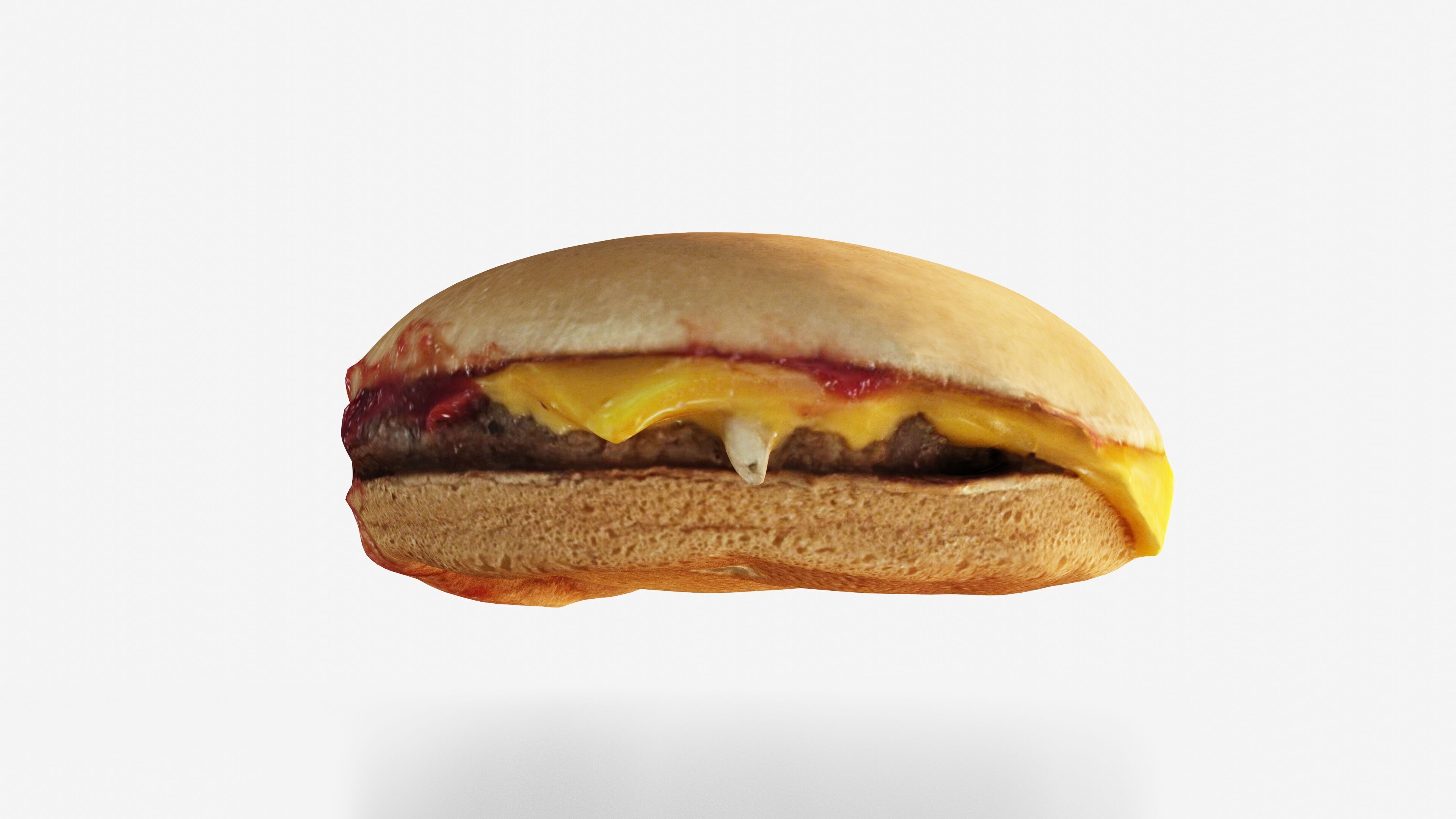 Scanned cheeseburger Low-poly 3D model_9