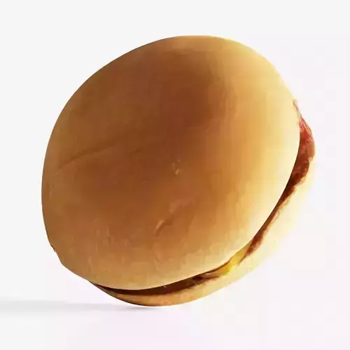 Scanned cheeseburger Low-poly 3D model