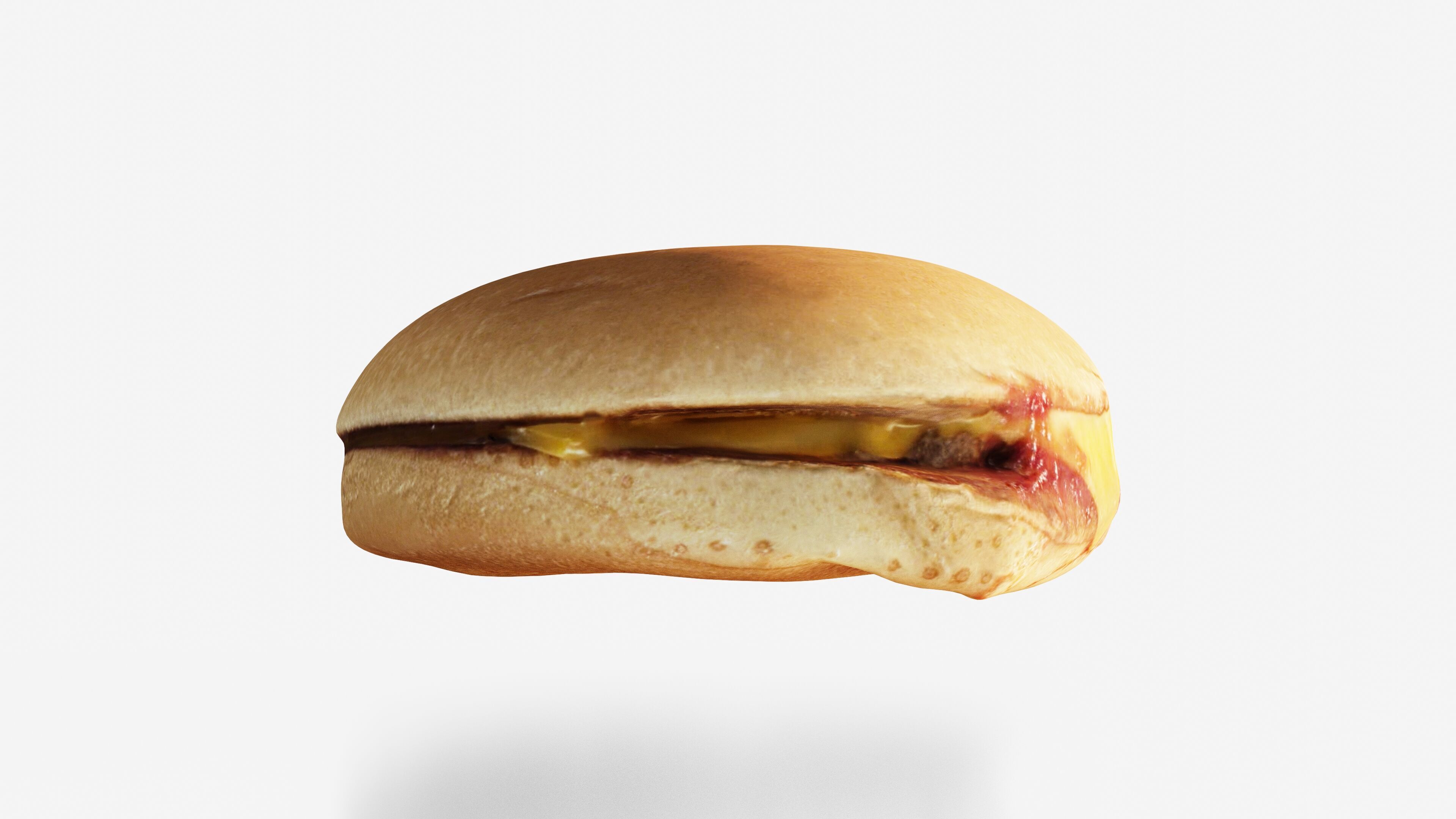 Scanned cheeseburger Low-poly 3D model_7