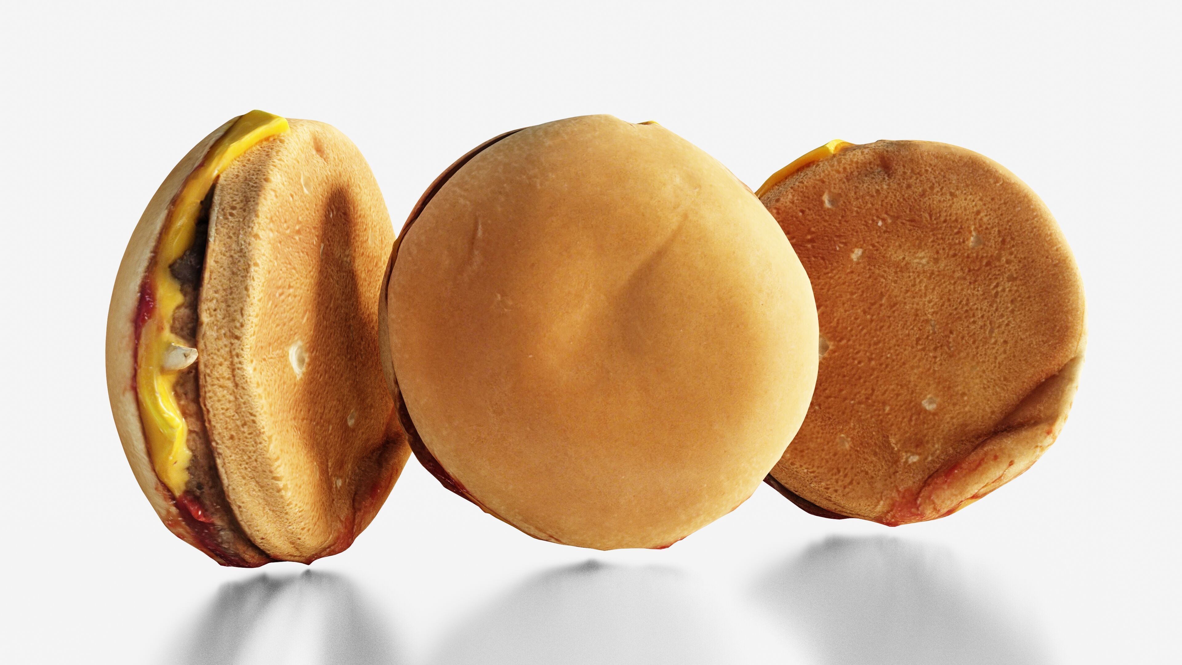 Scanned cheeseburger Low-poly 3D model_2