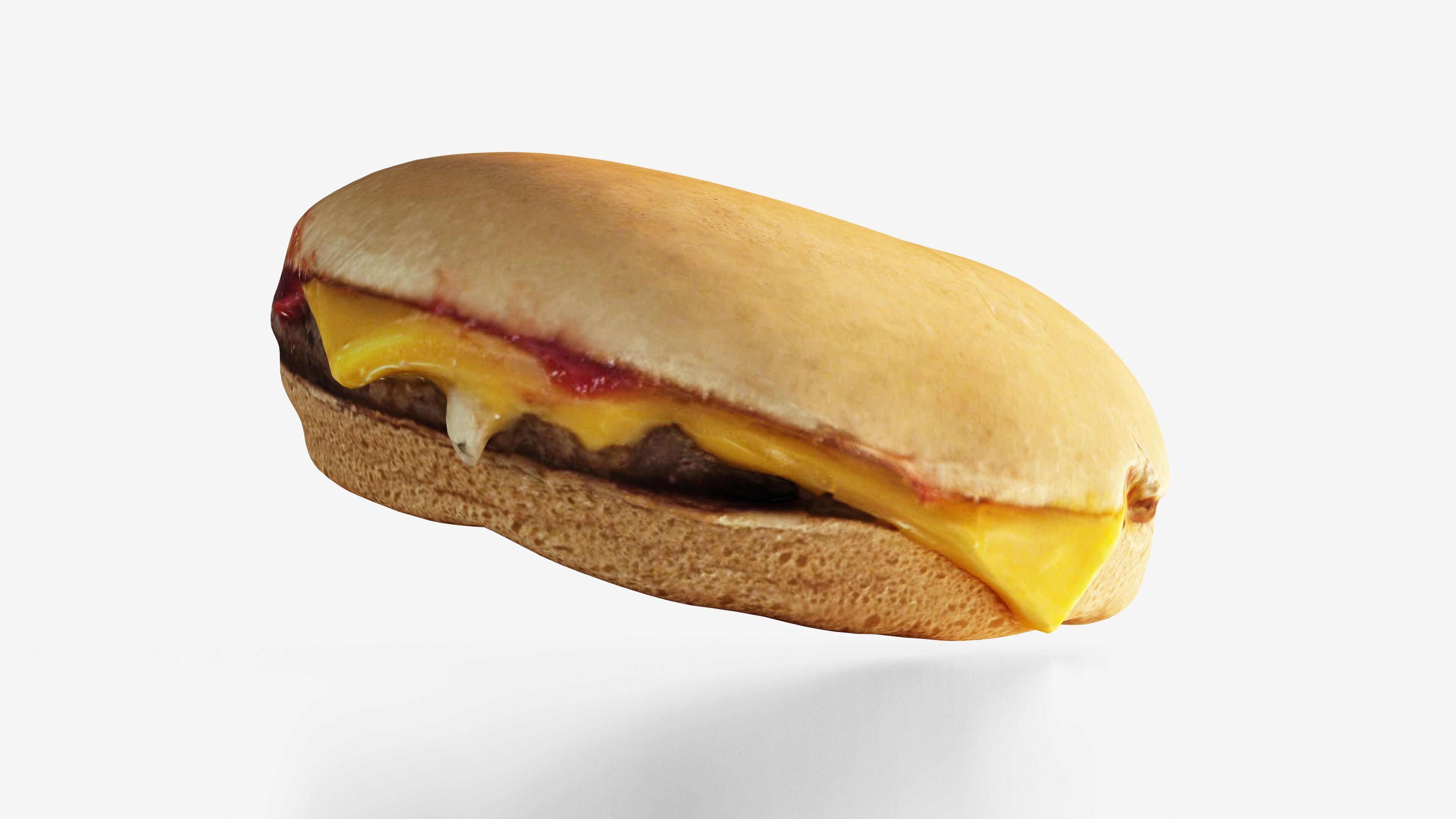 Scanned cheeseburger Low-poly 3D model_8