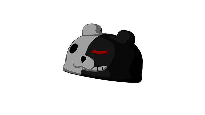 Monokuma Hat Small Ears Low-poly 3D model