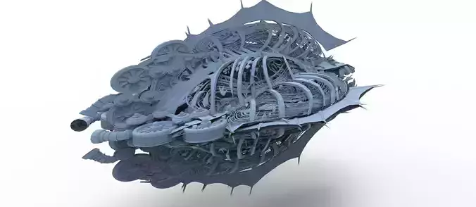 Ivy Tortoise Steampunk ship 11 3D model