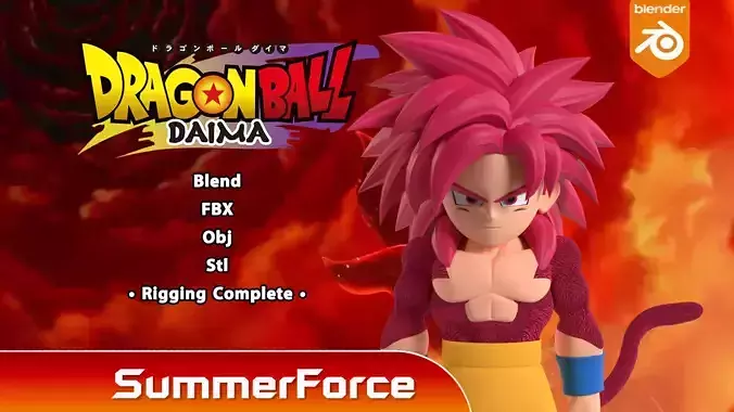 Goku Mini Super Saiyan 4 - Dragonball Daima 3D model Goku Mini Super Saiyan 4 - Dragonball Daima 3D model