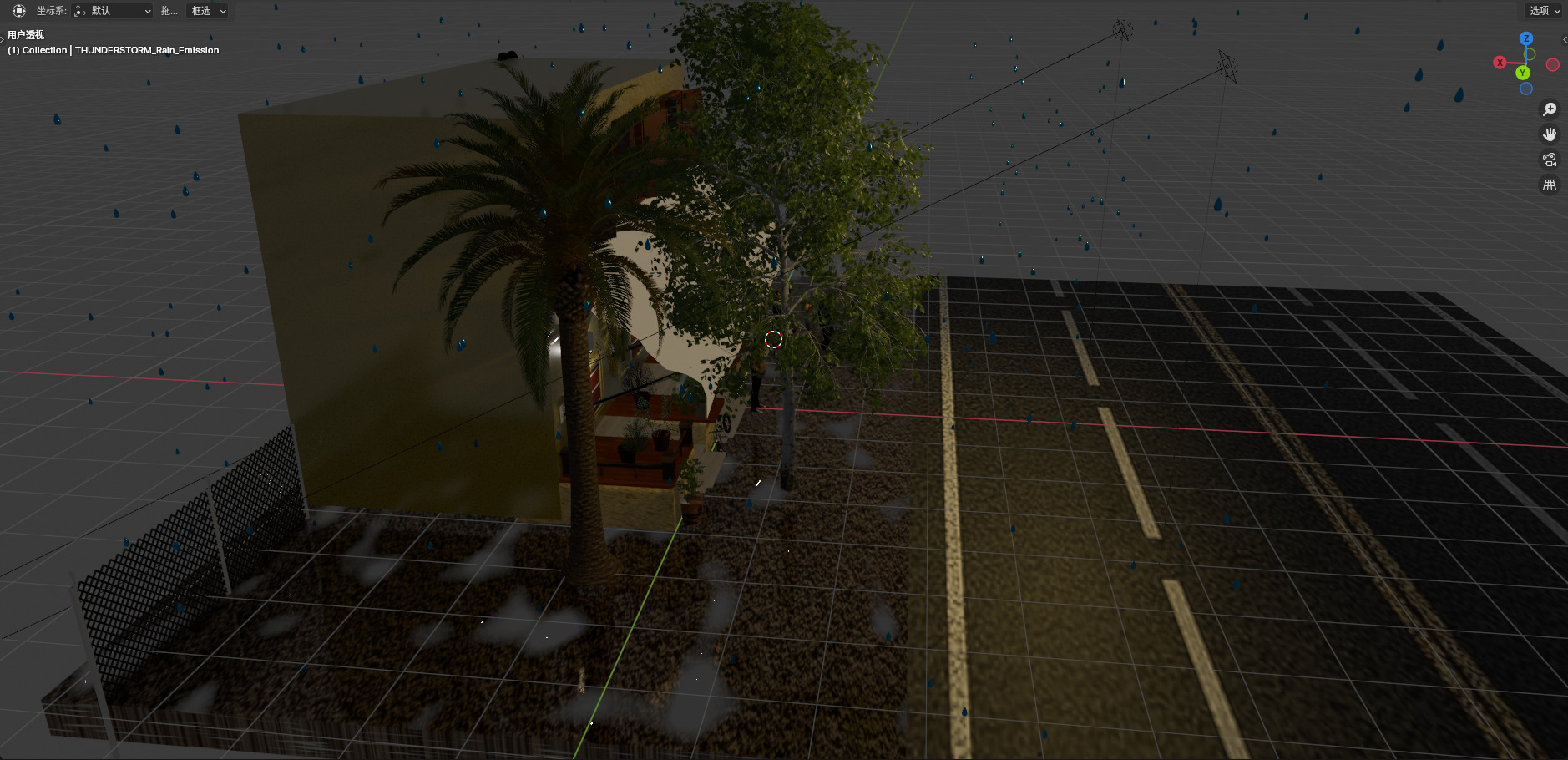 Blender Midnight Street View Low-poly 3D model_2