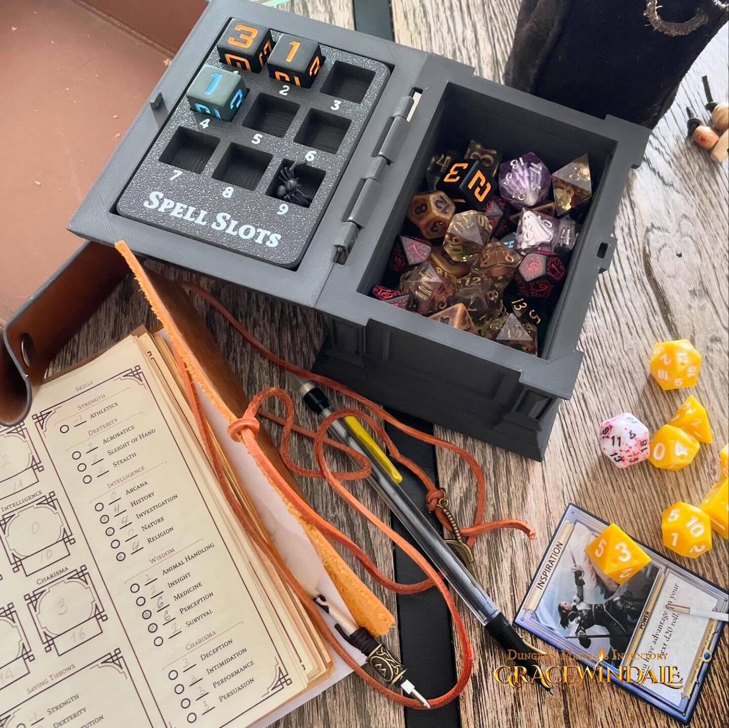 DM Inventory - Dice Case and Spell Slot Tracker 3D print model_2