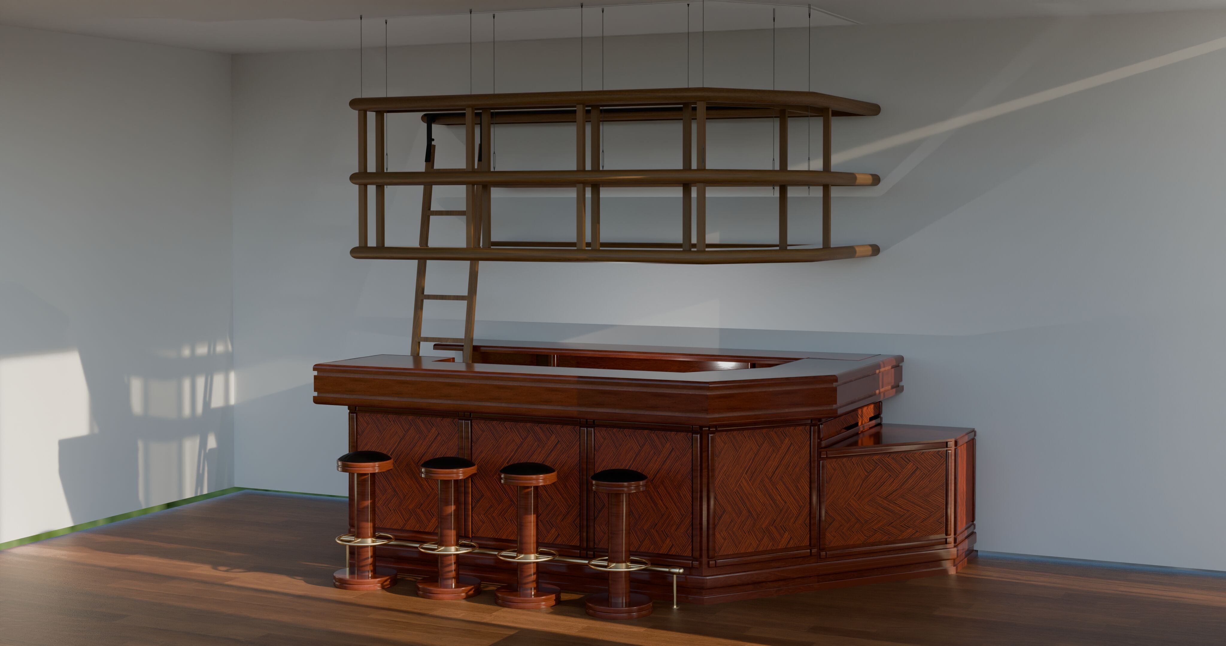 Bar counter or living room 3D model_2