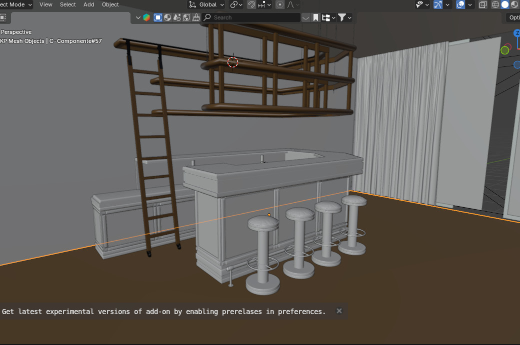 Bar counter or living room 3D model_3