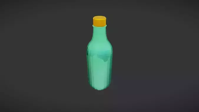 green bottle with yellow cap