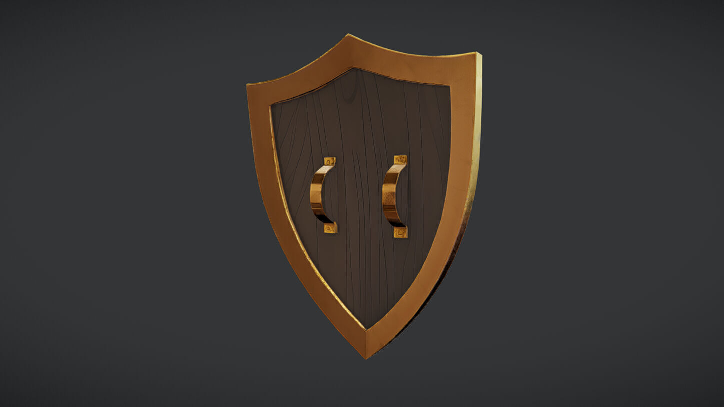 decorative shield with eagle emblem 3D model_1