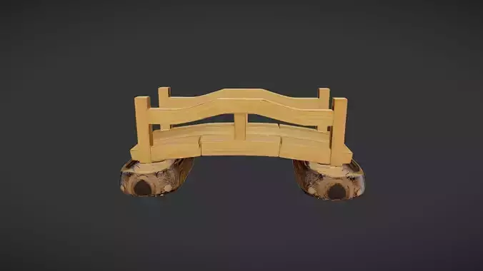 Small wooden bridge on stones