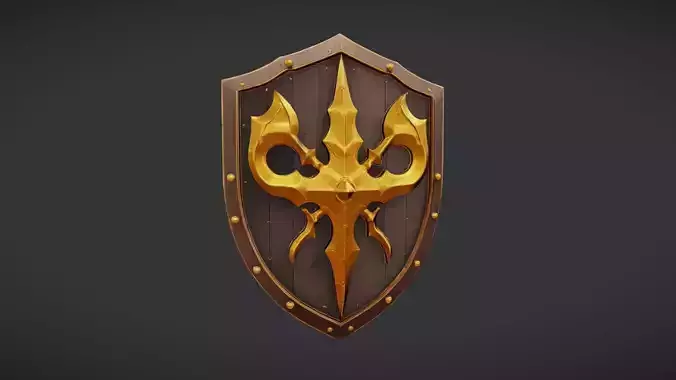 ornate wooden shield
