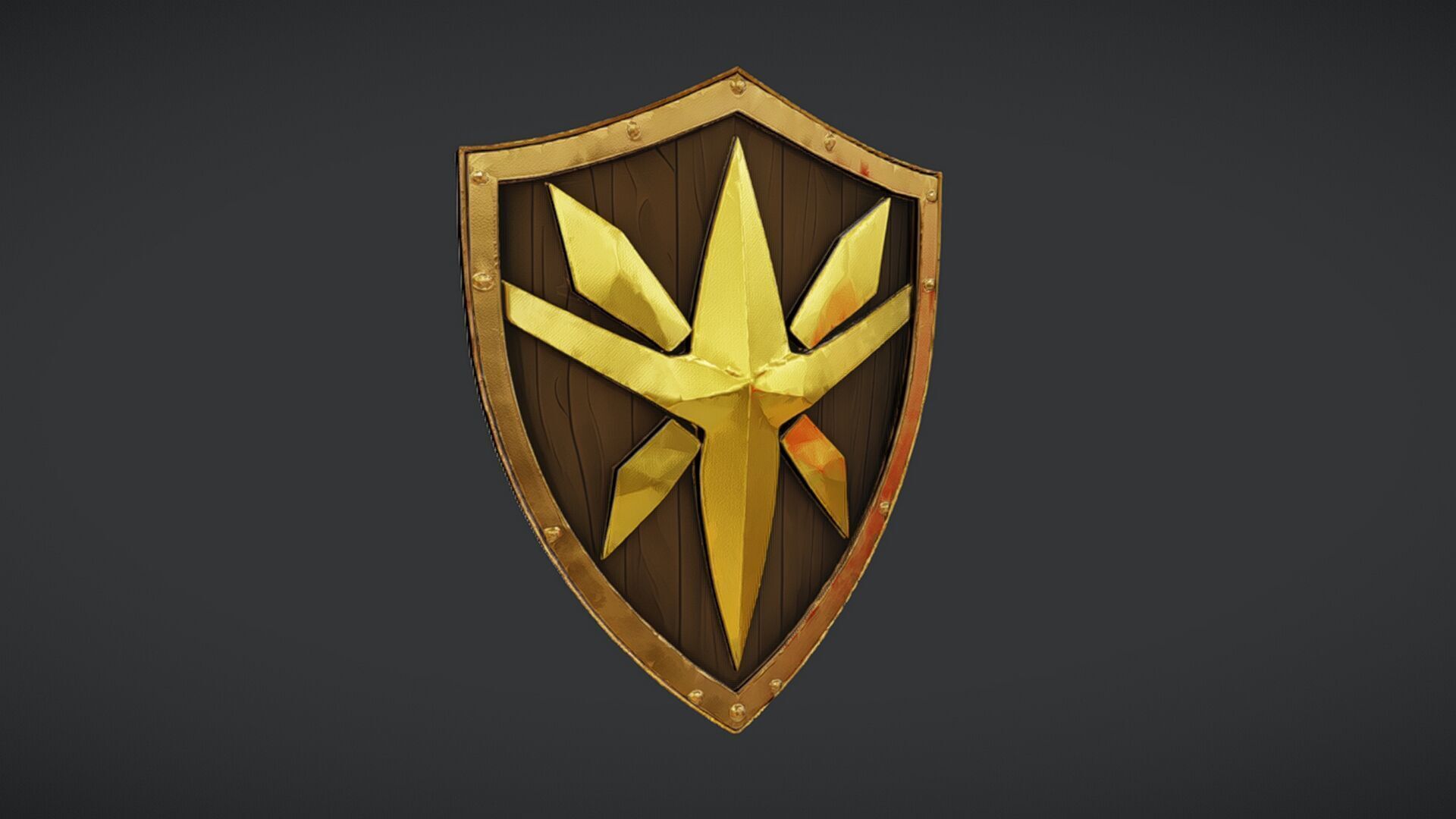 ornate medieval shield 2 3D model_1