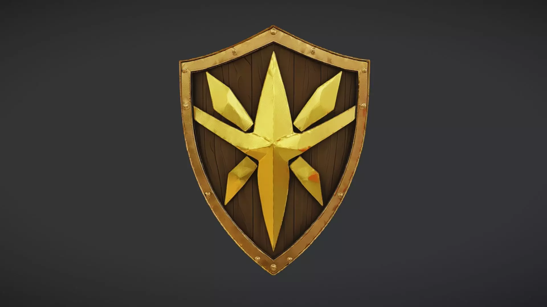 ornate medieval shield 2 3D model_0