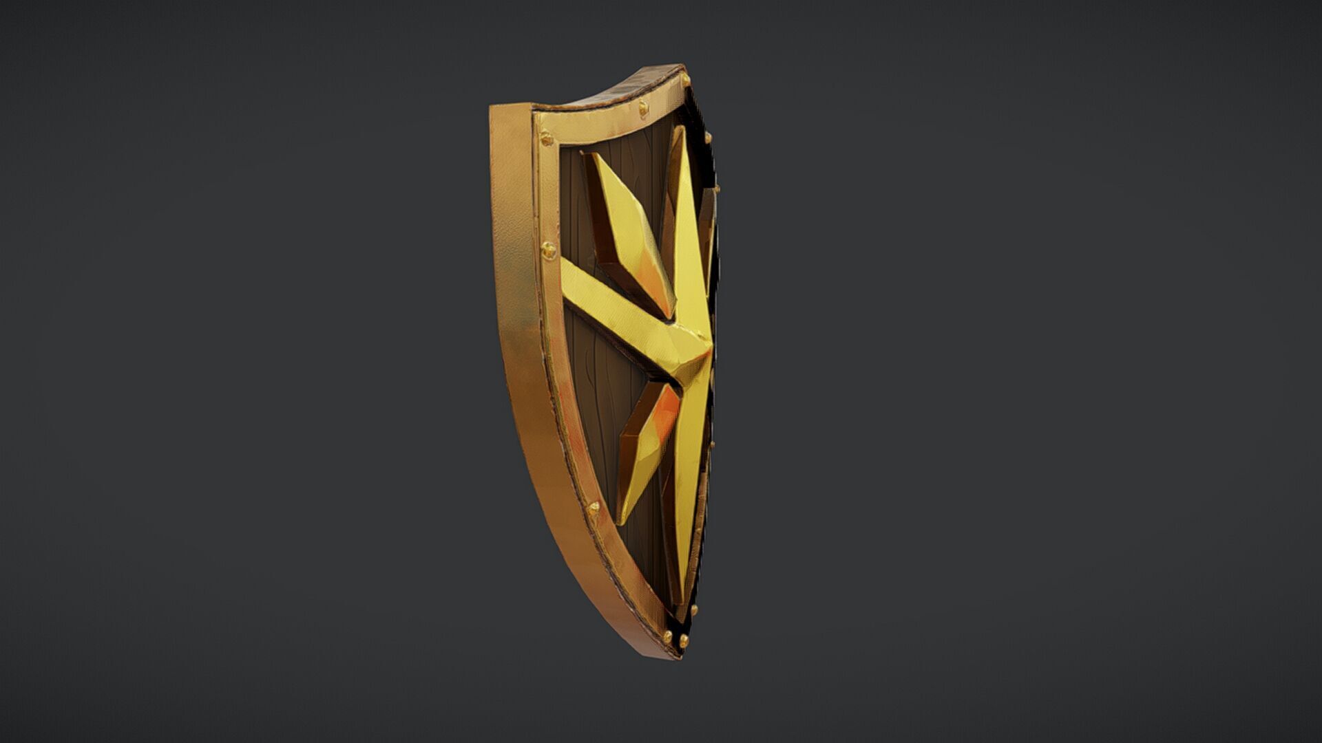 ornate medieval shield 2 3D model_2