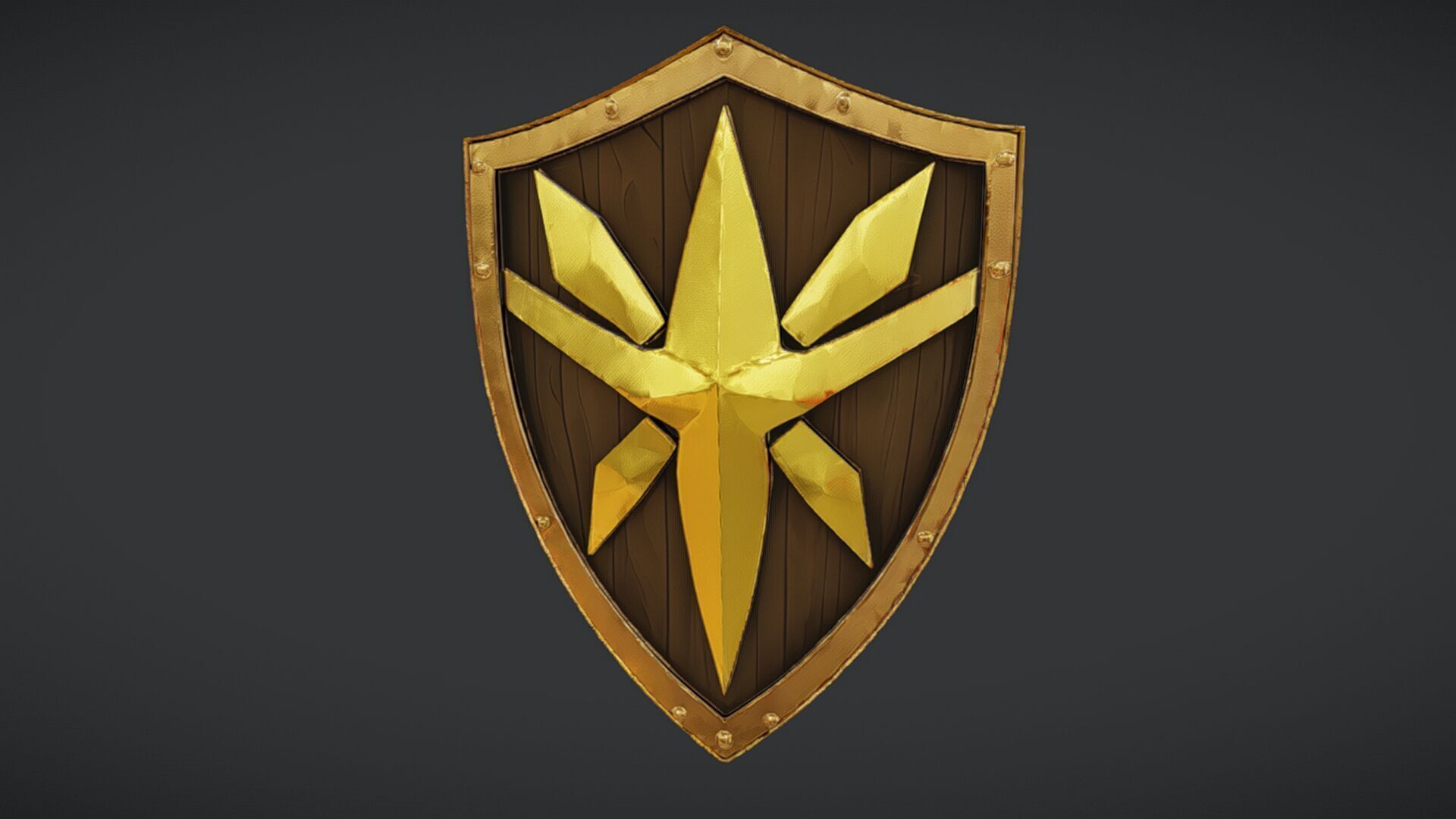 ornate medieval shield 2 3D model_7