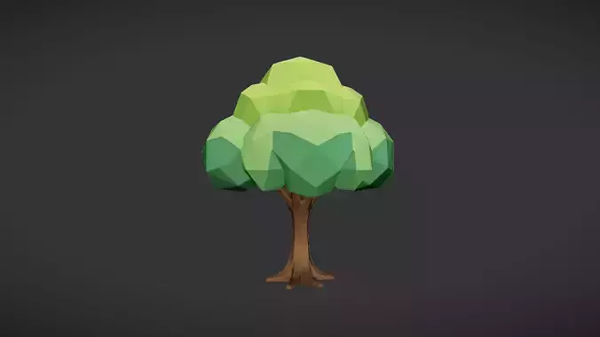 low-poly cartoon tree