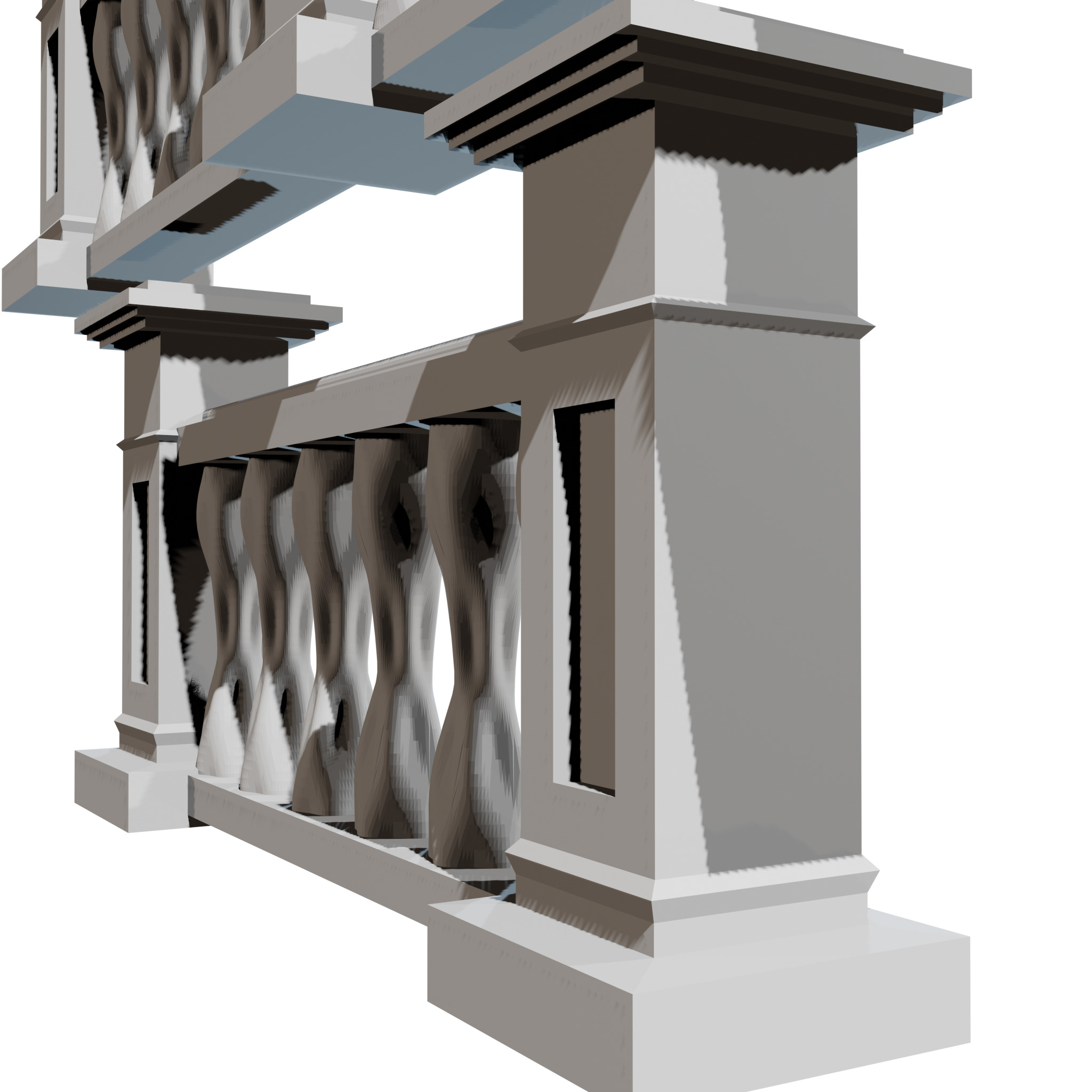 3D Concrete Balustrade v1 3D print model_2