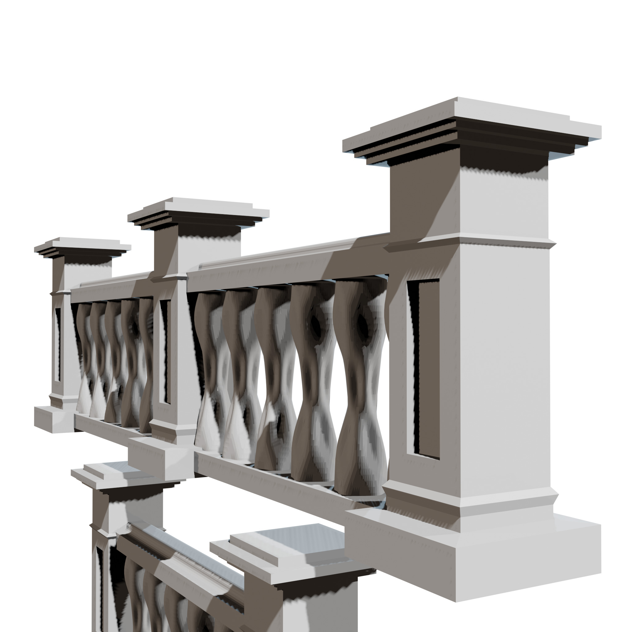 3D Concrete Balustrade v1 3D print model_1