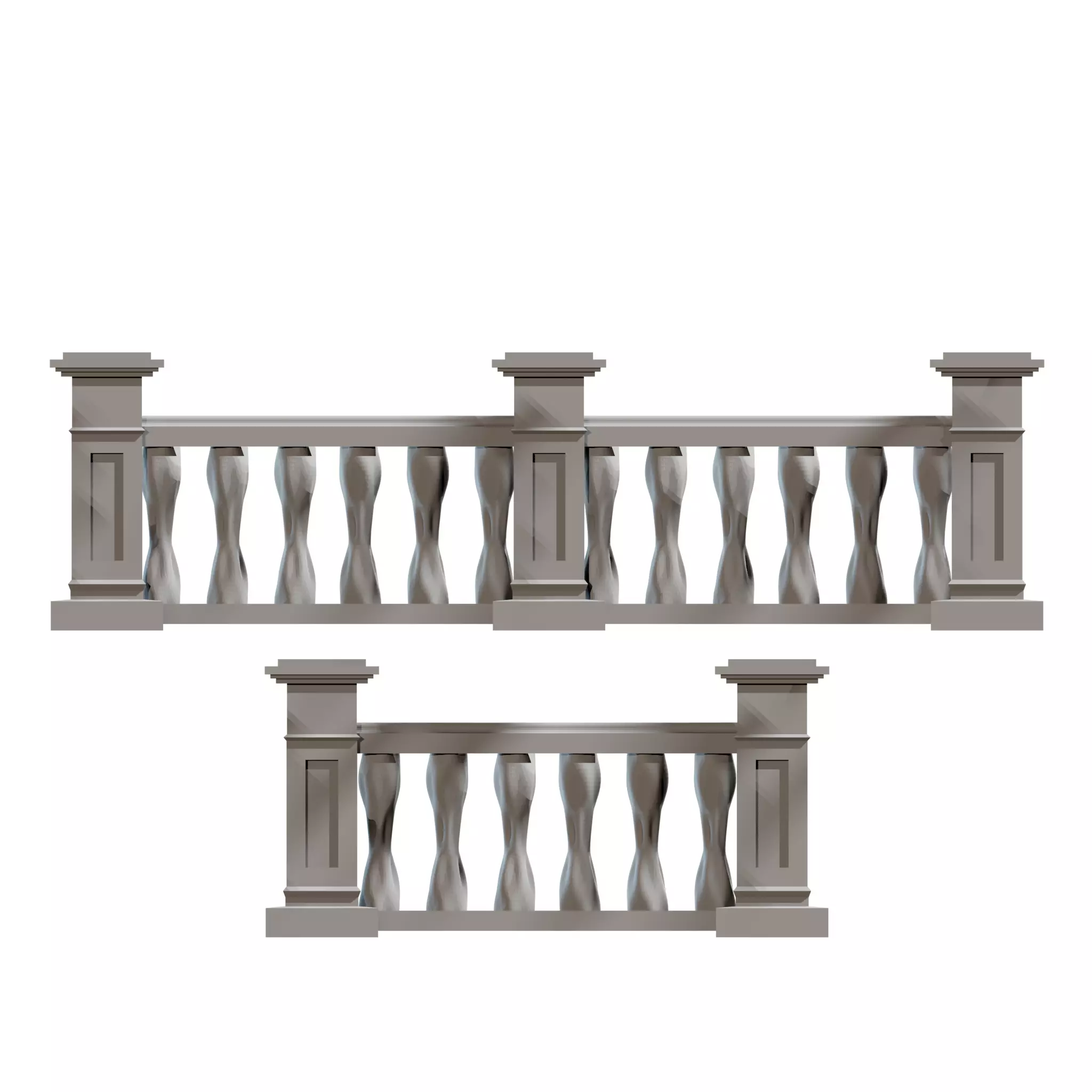 3D Concrete Balustrade v1 3D print model_0