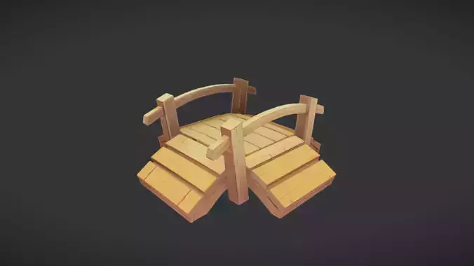 small wooden bridge model