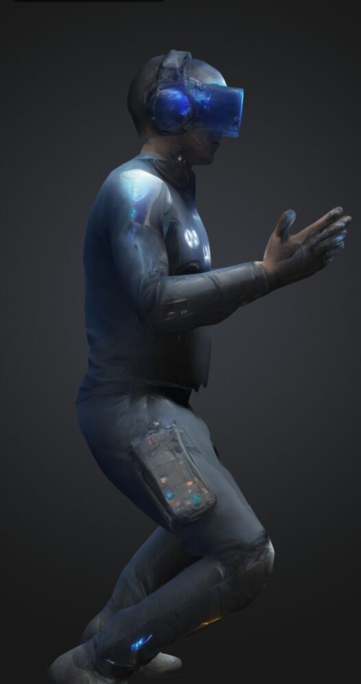 Future game player Low-poly 3D model_7