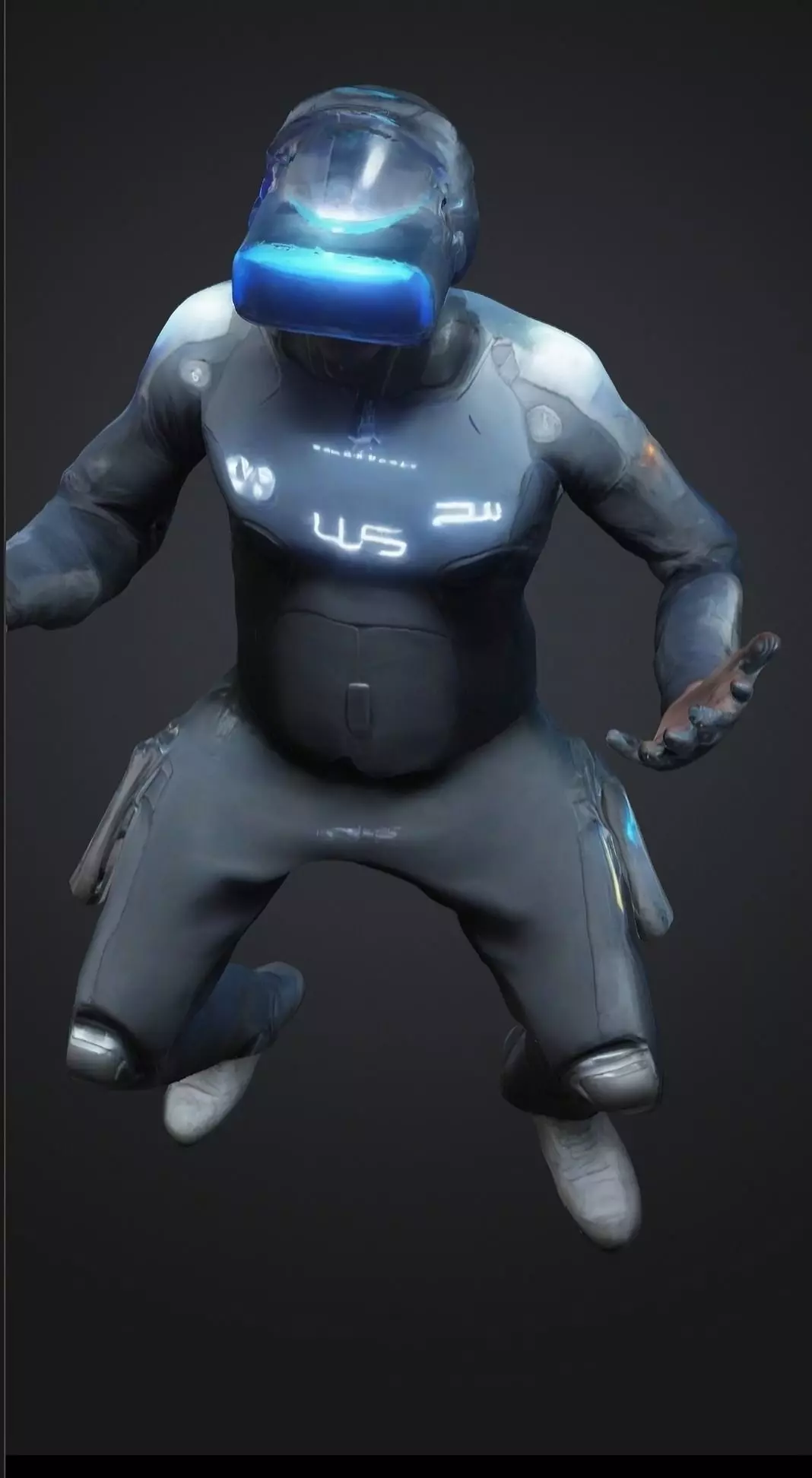 Future game player Low-poly 3D model_0