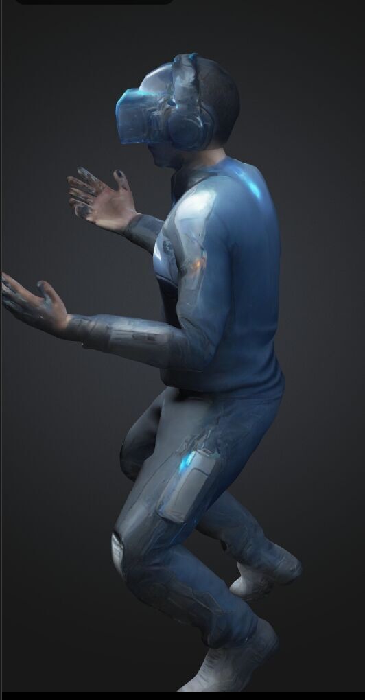 Future game player Low-poly 3D model_5