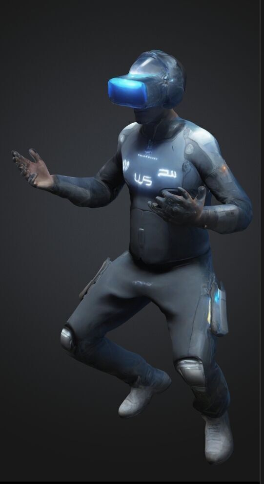 Future game player Low-poly 3D model_10