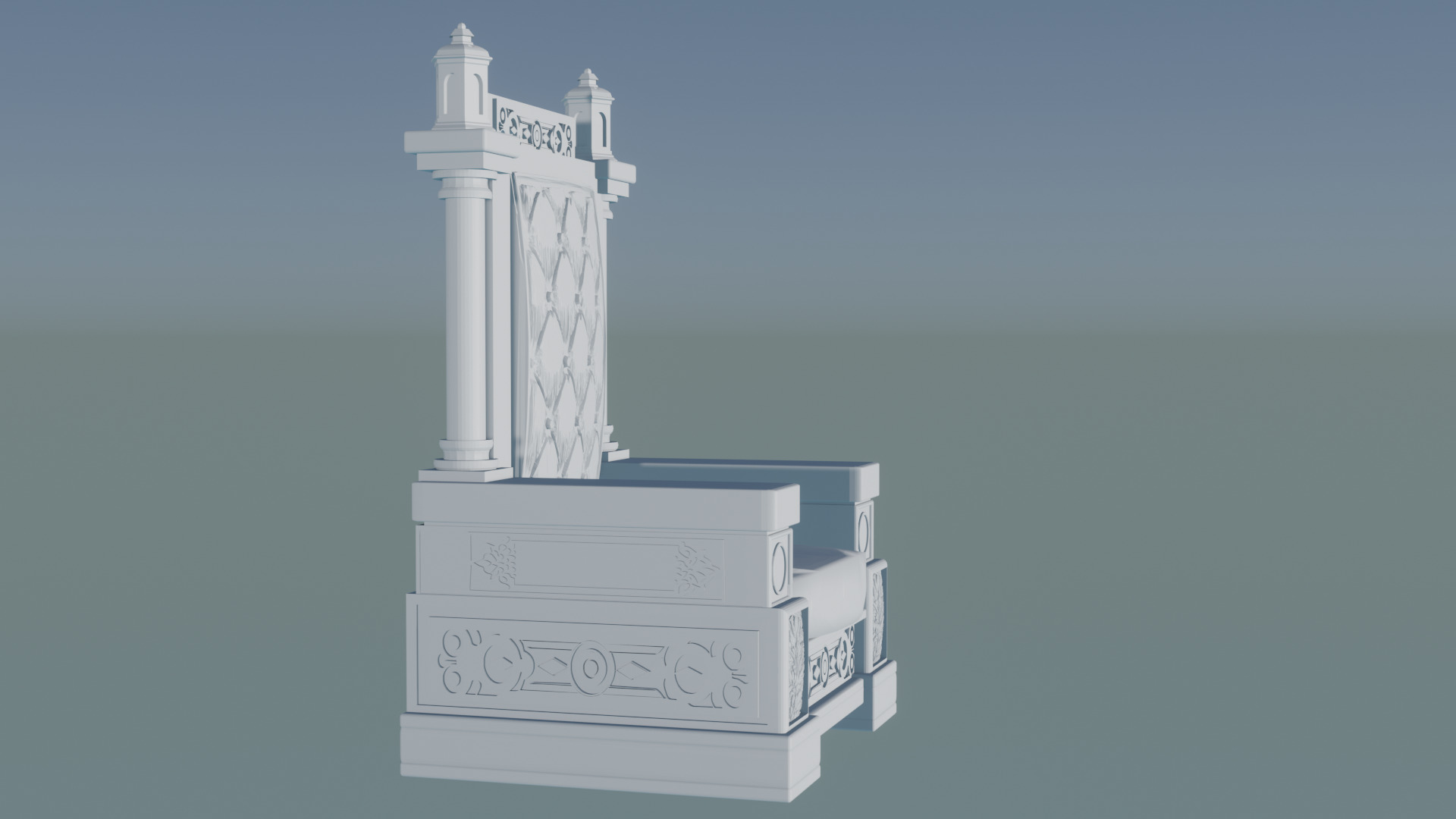 King is throne 3D print model_2
