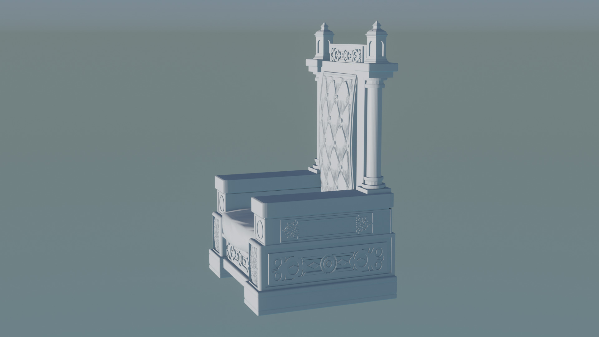 King is throne 3D print model_1