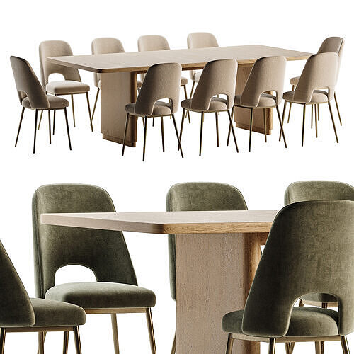 modern chair rina table 3D model