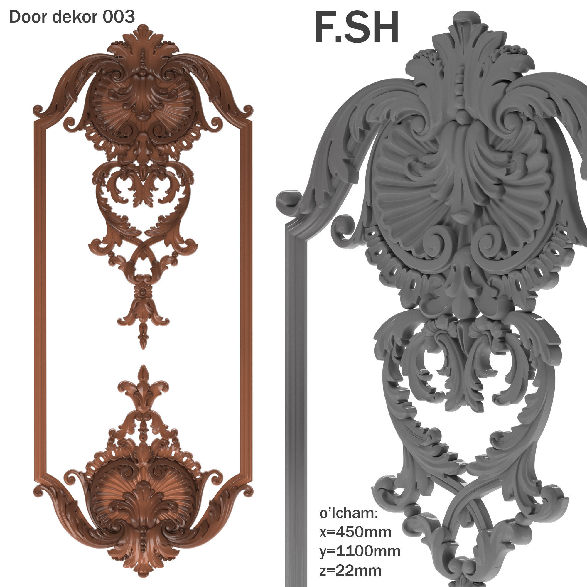 Door dekor 003 3D print model_5
