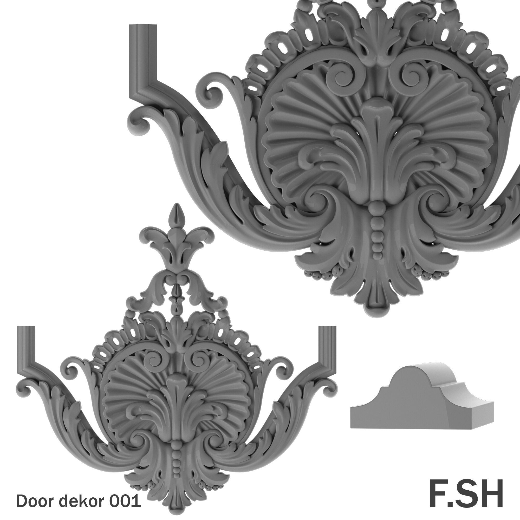 Door dekor 003 3D print model_7