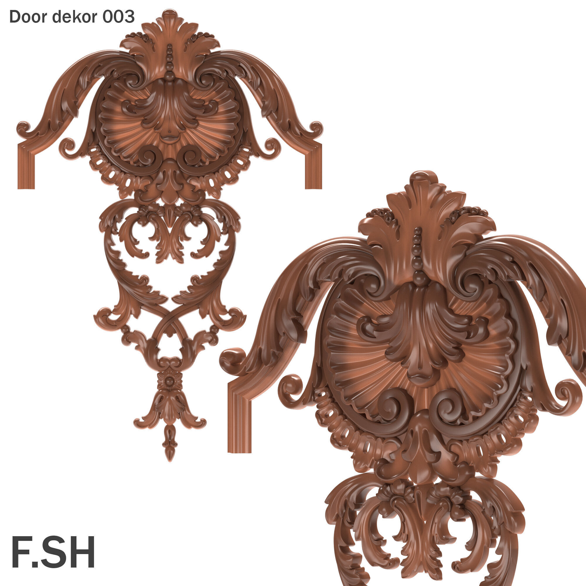 Door dekor 003 3D print model_3