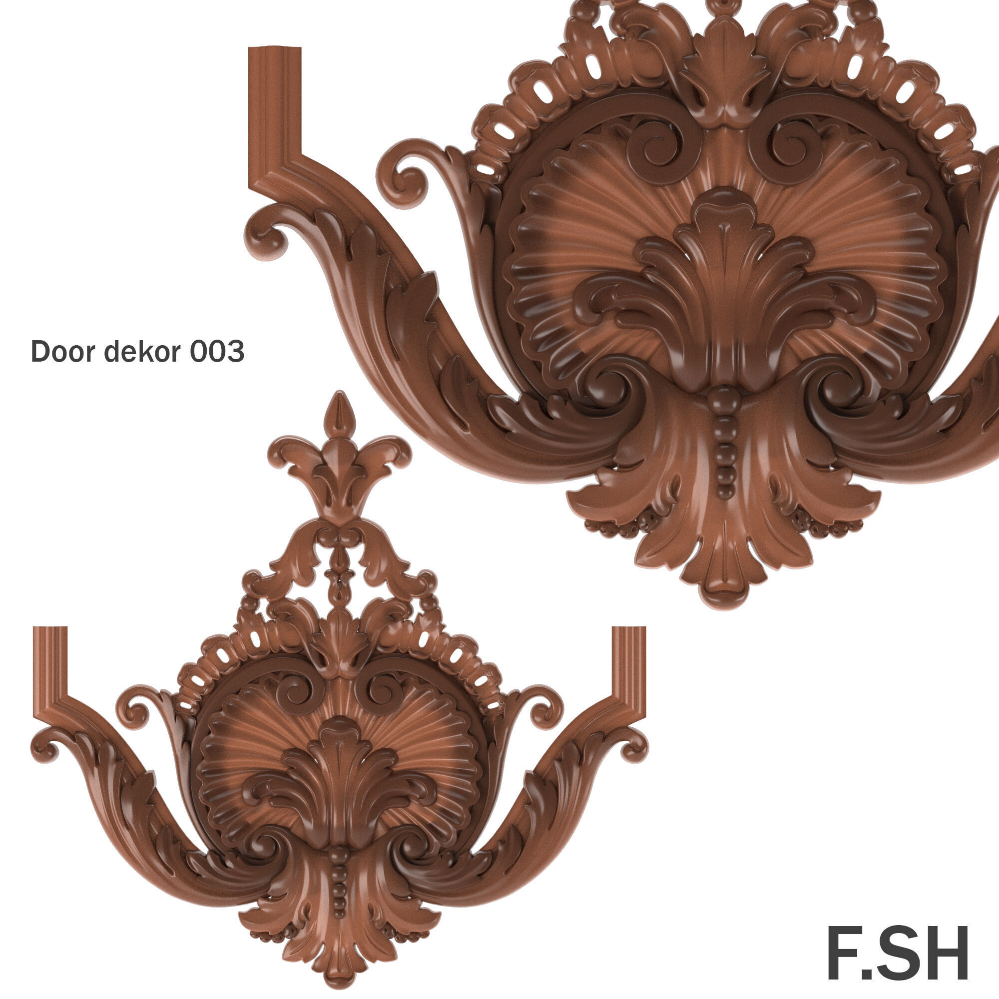 Door dekor 003 3D print model_4