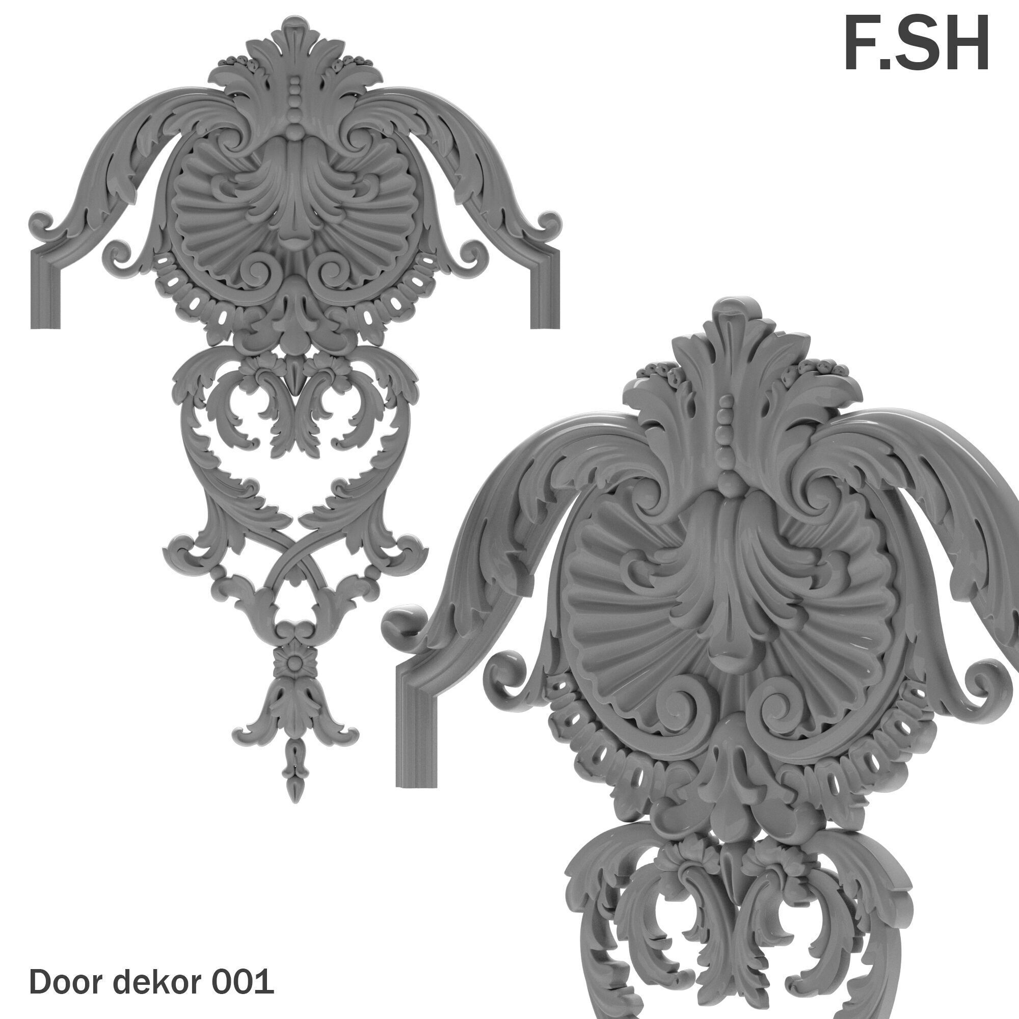 Door dekor 003 3D print model_6