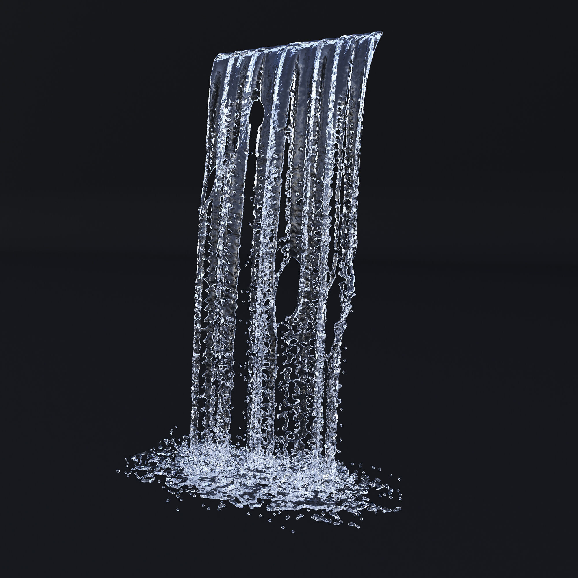 Two Animated Waterfalls  3D model_10