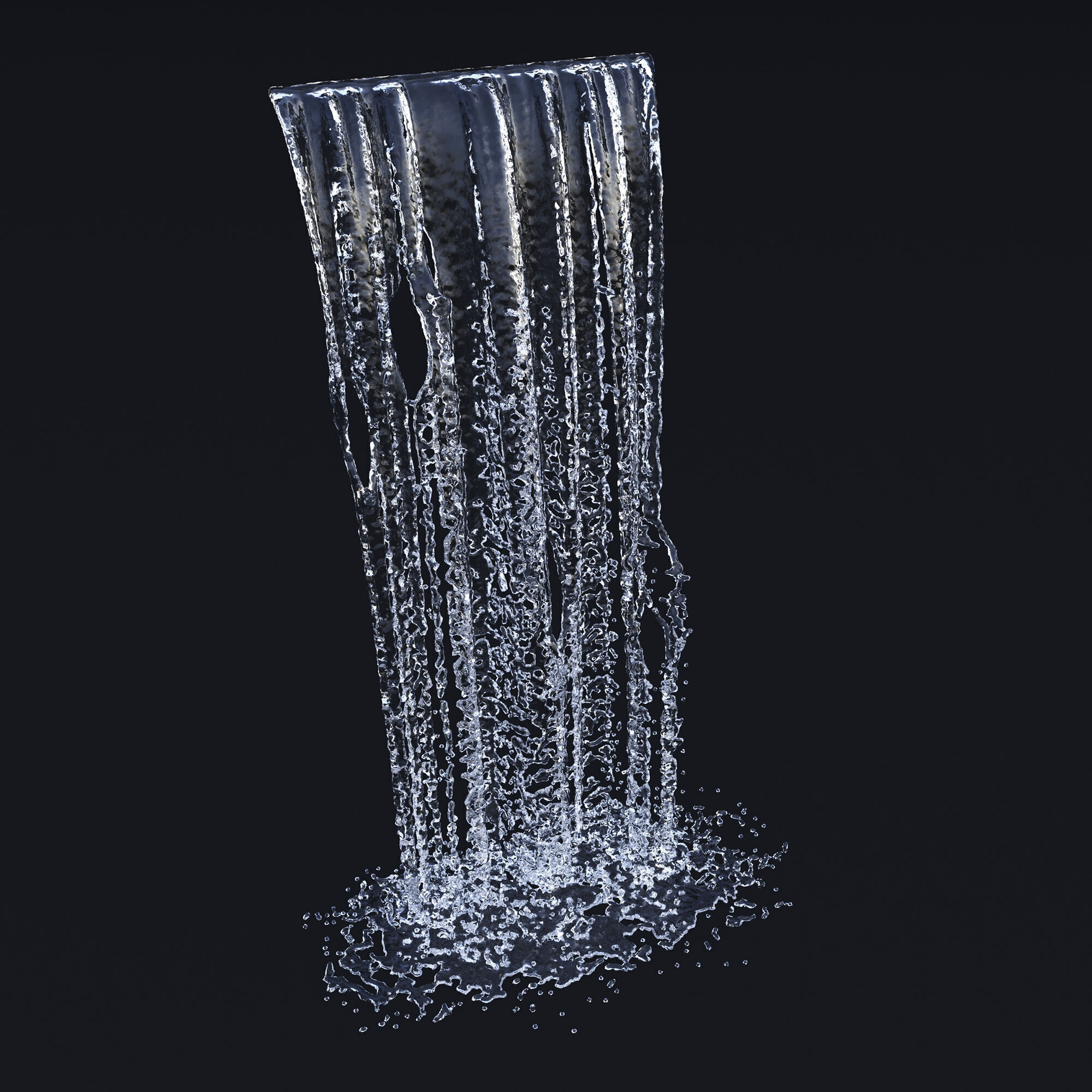 Two Animated Waterfalls  3D model_5