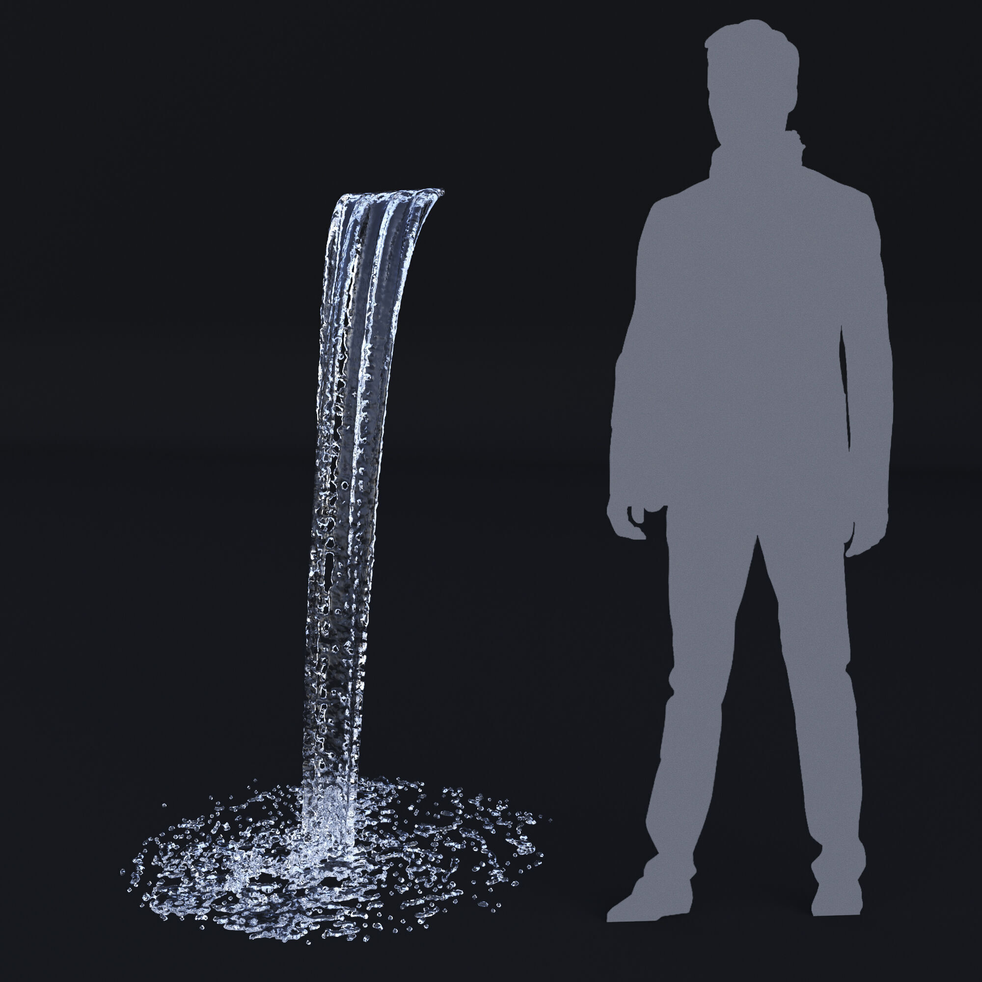 Two Animated Waterfalls  3D model_4