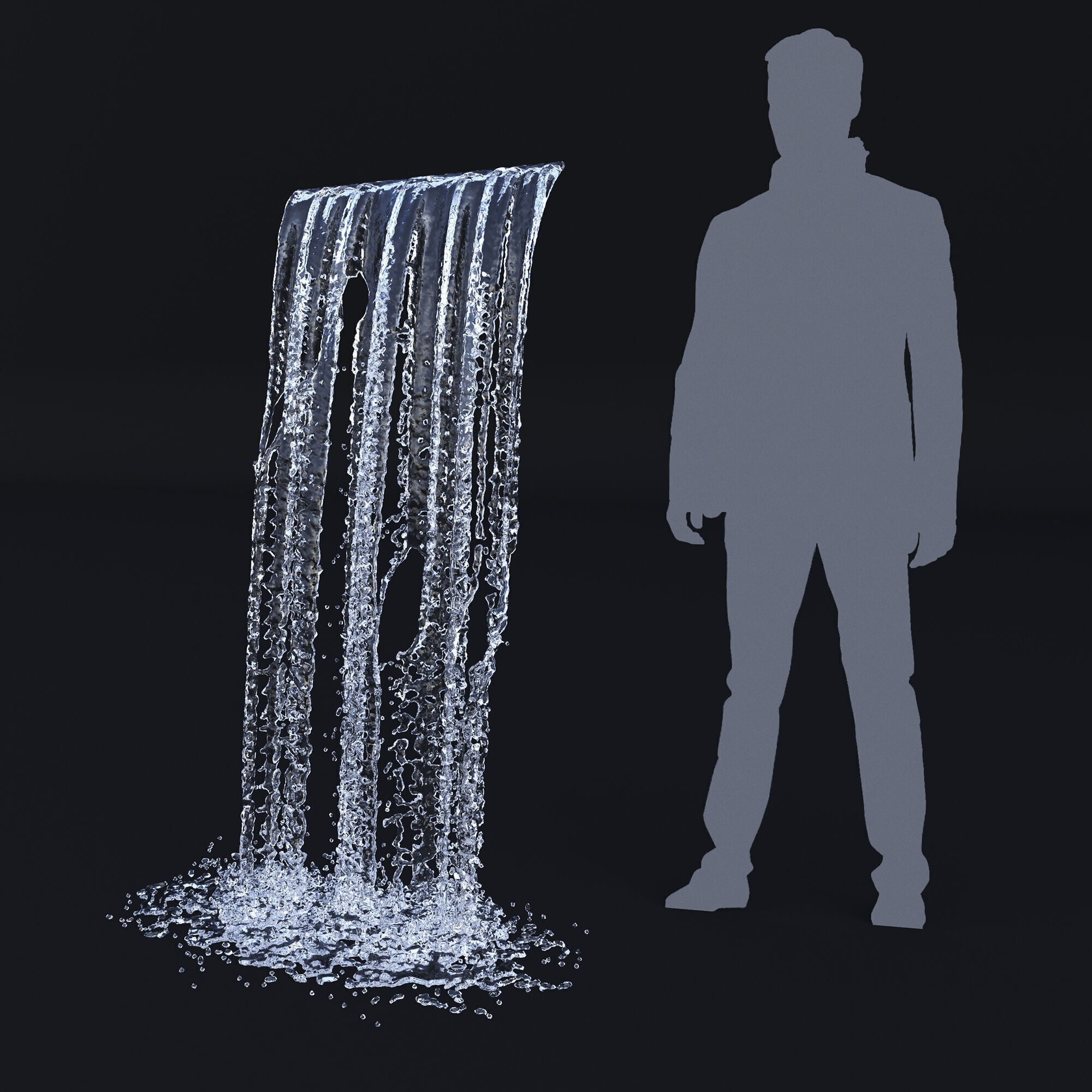 Two Animated Waterfalls  3D model_3