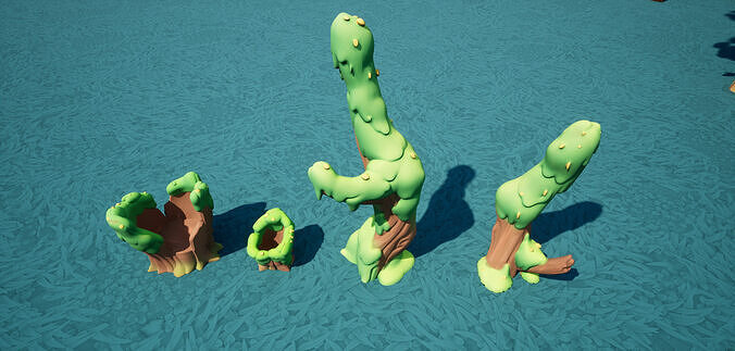 Game-Ready Stylized Mossy Forest Foliage Low-poly 3D model