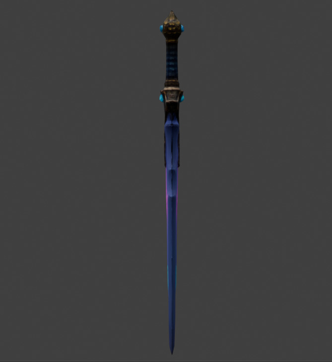 Opal Blade Sword Low-poly 3D model_1