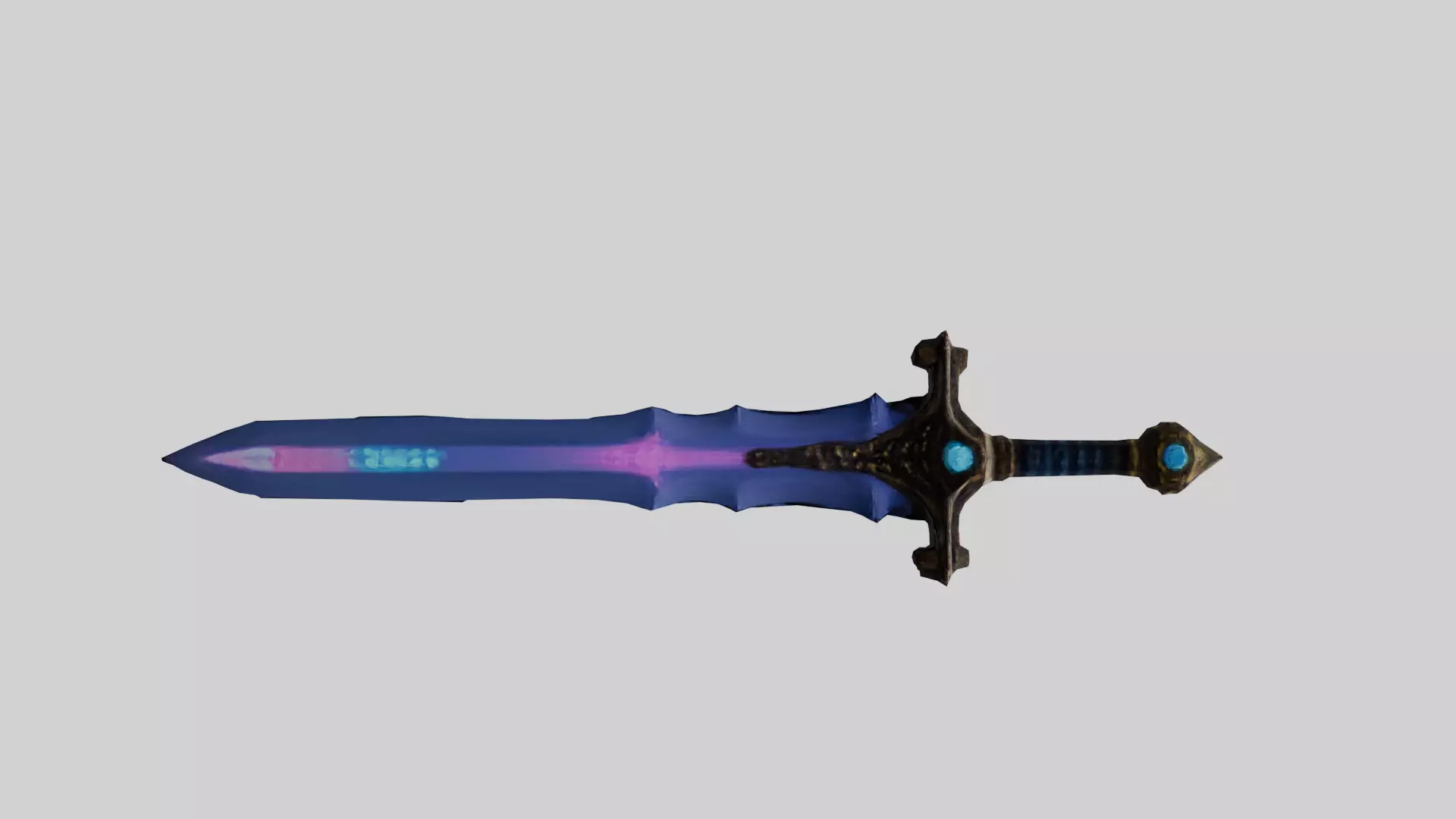 Opal Blade Sword Low-poly 3D model_0