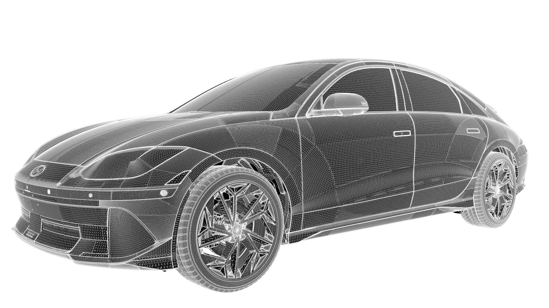 Ioniq 6 2024 -photoreal-Vray-Redshift-Unreal-Lightrigs included 3D model_13