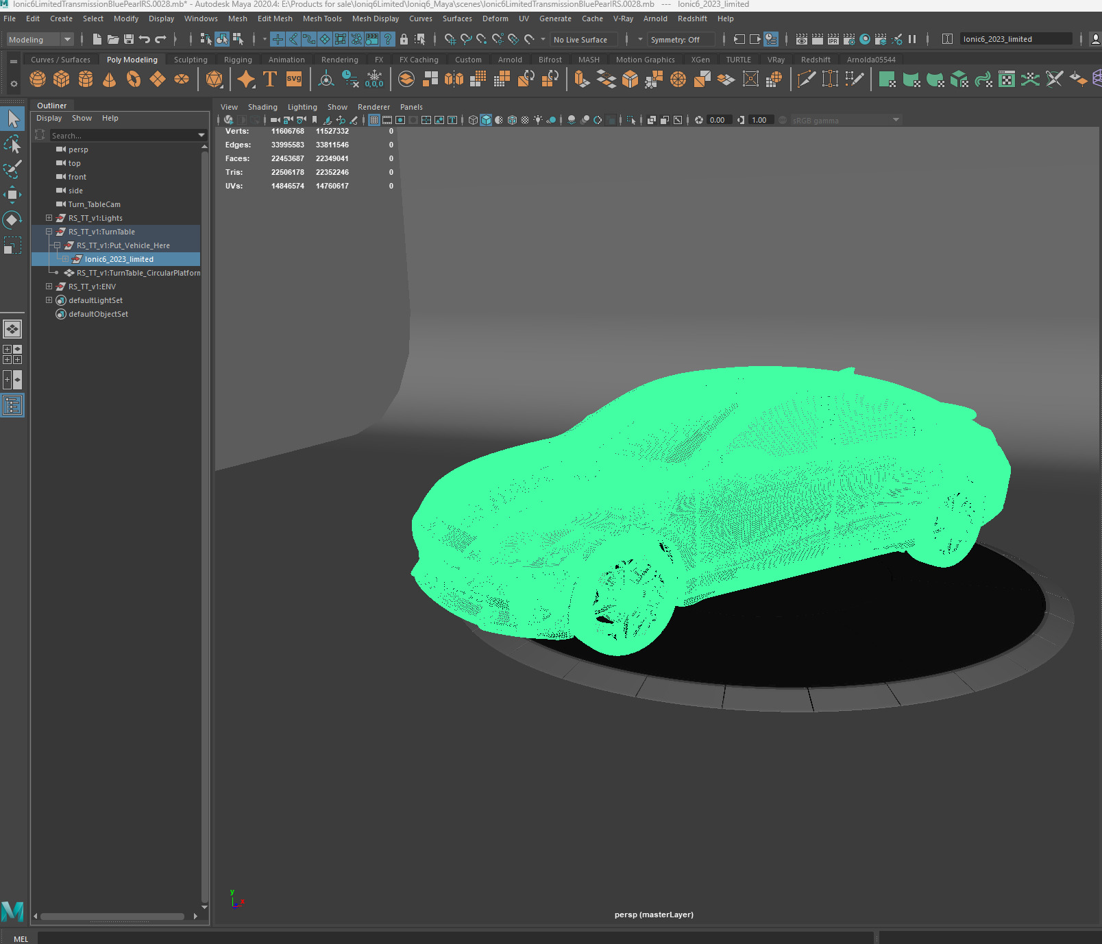 Ioniq 6 2024 -photoreal-Vray-Redshift-Unreal-Lightrigs included 3D model_9