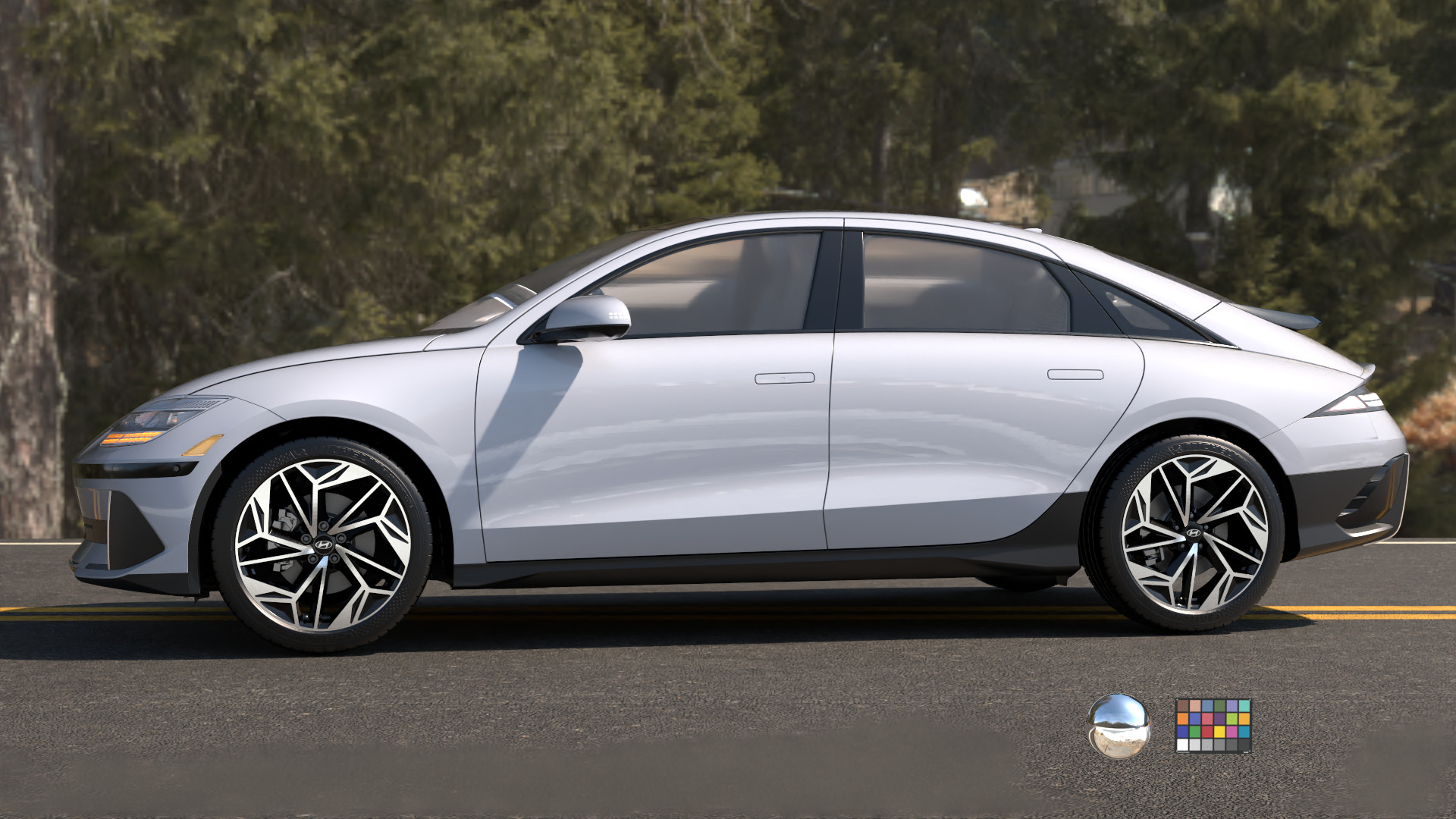 Ioniq 6 2024 -photoreal-Vray-Redshift-Unreal-Lightrigs included 3D model_4