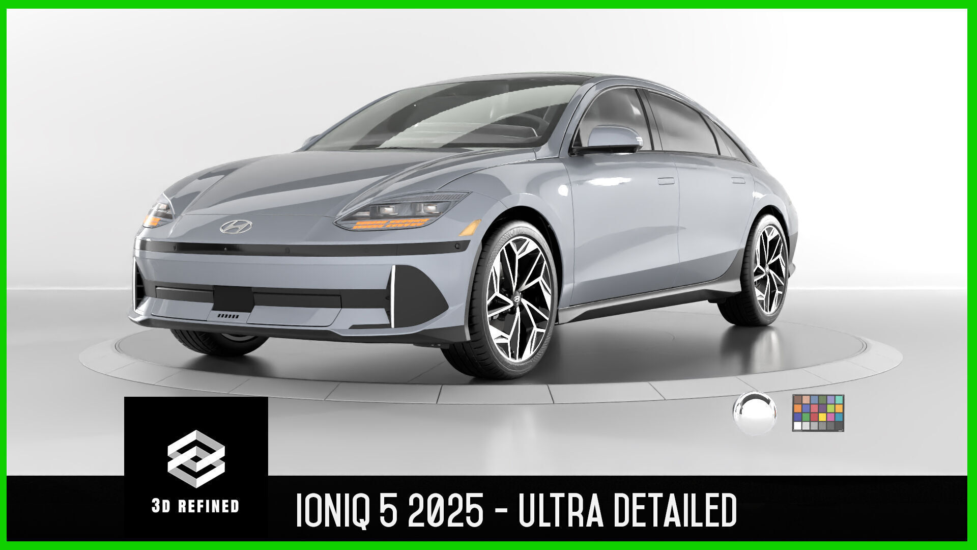 Ioniq 6 2024 -photoreal-Vray-Redshift-Unreal-Lightrigs included 3D model_2